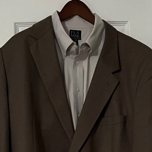 JOSEPH A. BANK MEN’S TAUPE & CHAMPAGNE WINDOW PANE WOOL & CASHMERE SPORT COAT/PO - Picture 4 of 13